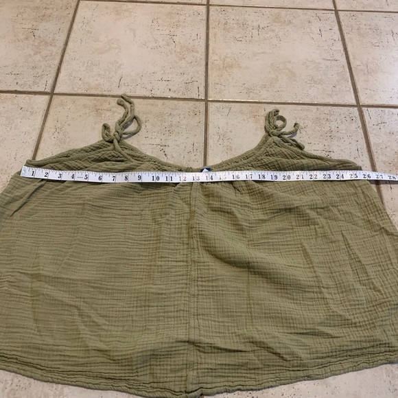 Old Navy Plus Size 2X Green Crinkle Gauze Tie Strap Top - Picture 4 of 6